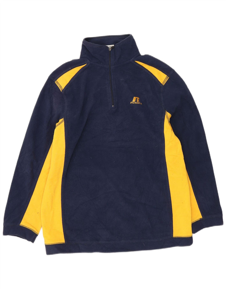 Damski sweter polarowy Russell Athletic UK 10/12, średni granatowy, poliester