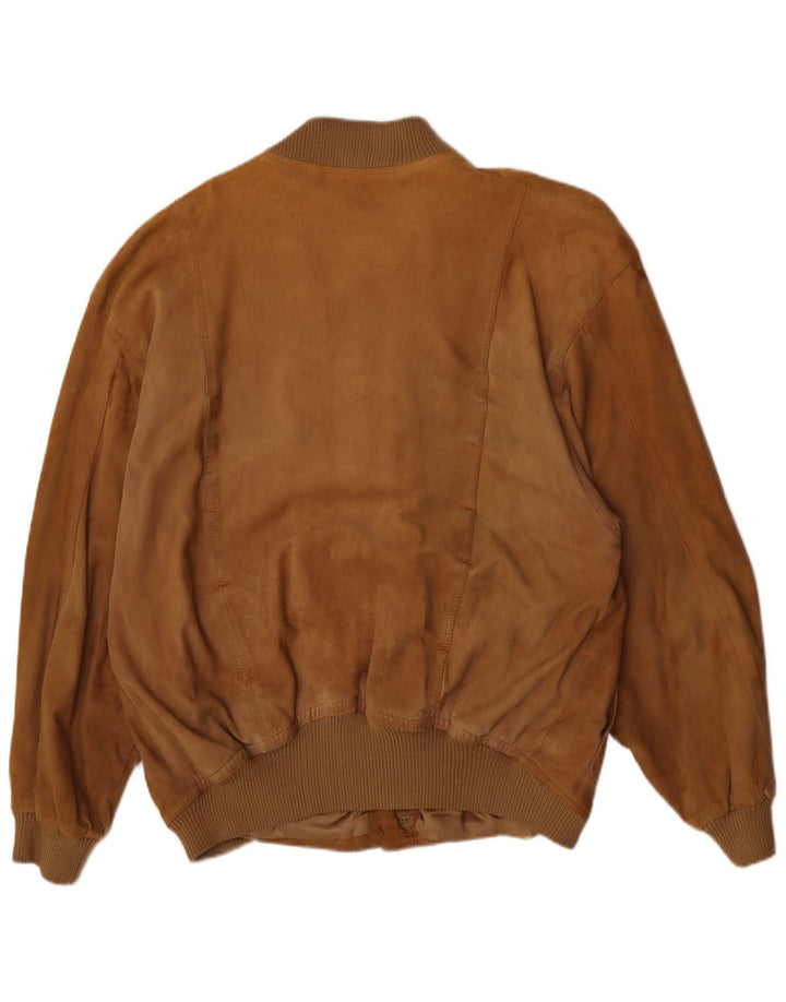 Vintage męska zamszowa kurtka bomber IT 54 2XL brązowa retro