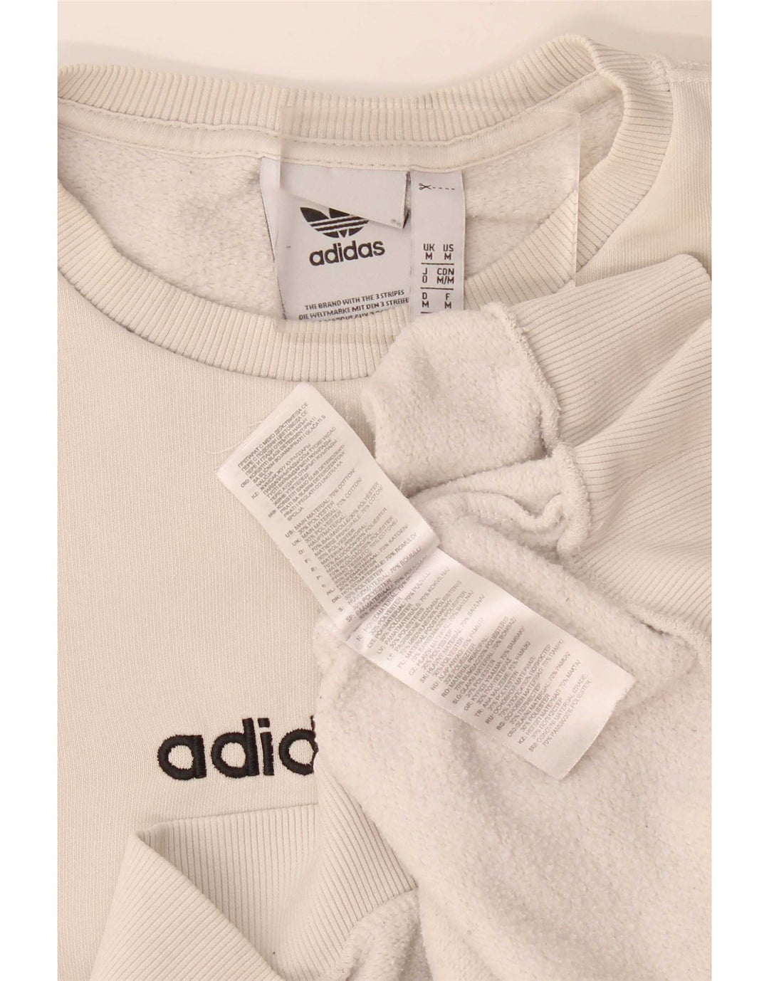 Męska bluza Adidas z grafiką, średnia beżowa bawełna