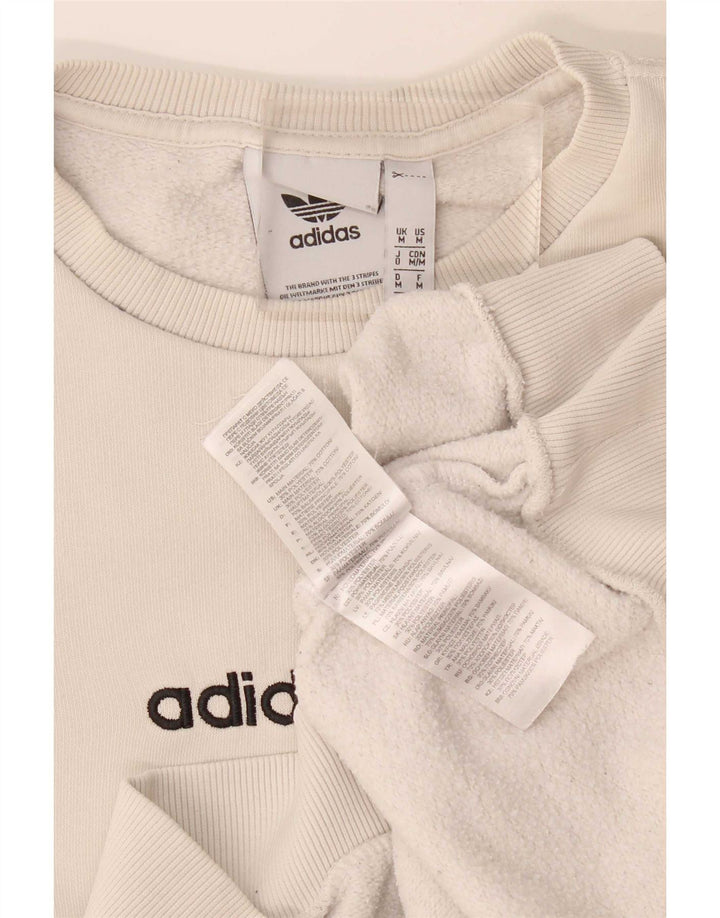 Męska bluza Adidas z grafiką, średnia beżowa bawełna