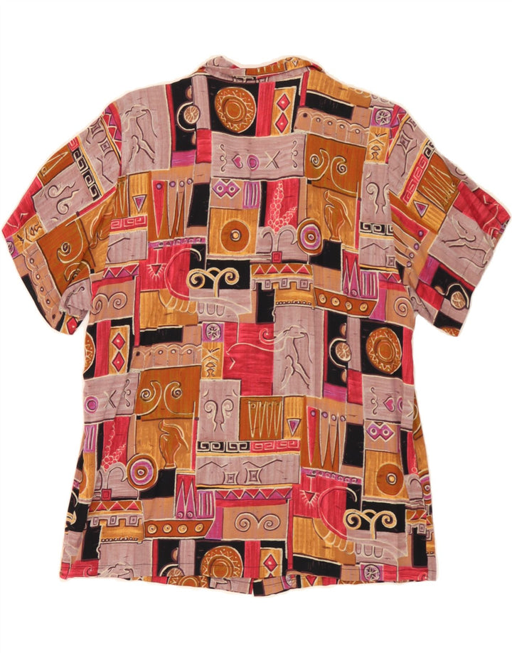 VINTAGE Womens Short Sleeve Shirt UK 16 Large Multicoloured Patchwork Vintage Vintage and Second-Hand Vintage from Messina Hembry 