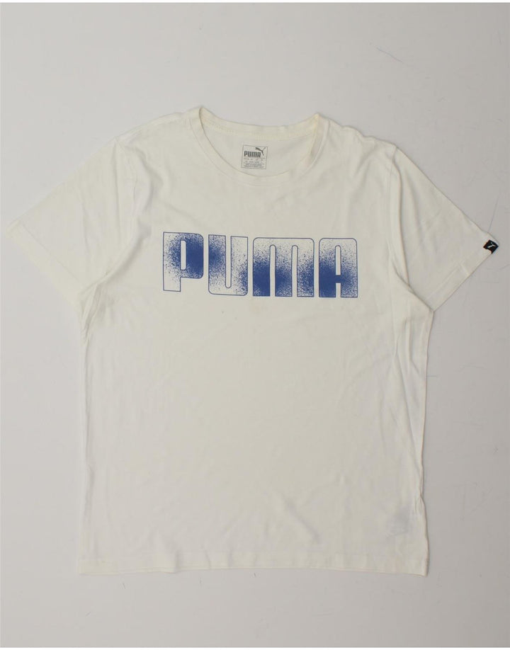 PUMA Mens Graphic T-Shirt Top Large White Cotton Vintage Puma and Second-Hand Puma from Messina Hembry 
