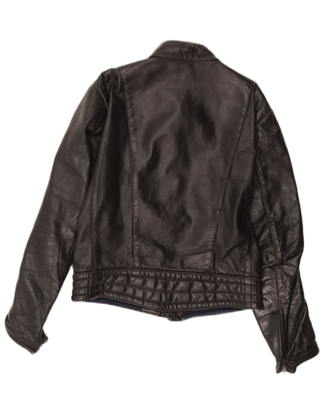 Damska kurtka skórzana VINTAGE UK 14, średnia czarna