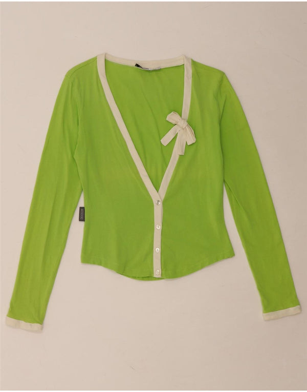 MOSCHINO Womens Cardigan Top UK 14 Medium Green