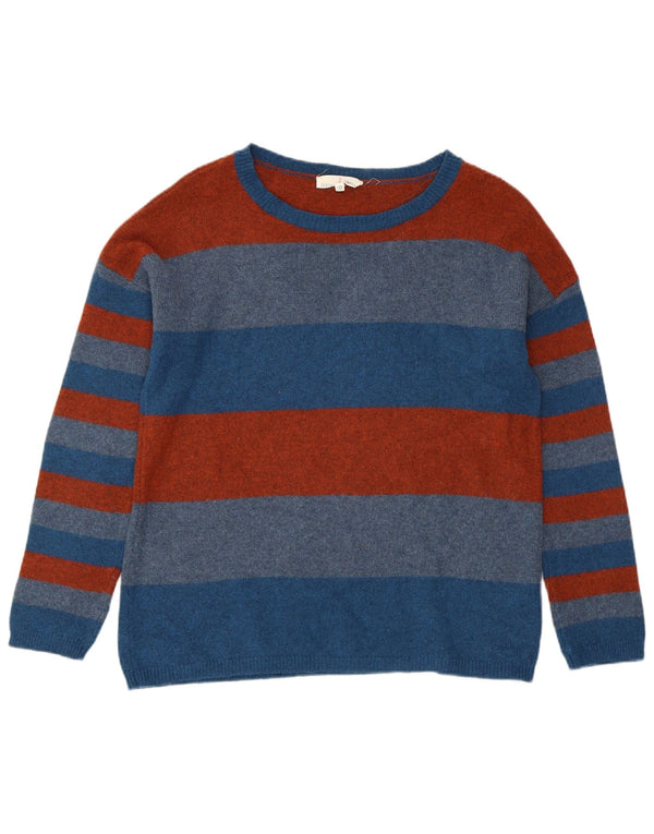 SEASALT CORNWALL Damski sweter z dekoltem w łódkę UK 10 w małe niebieskie paski