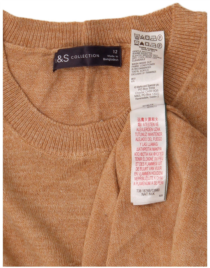 MARKS & SPENCER Damski sweter z okrągłym dekoltem, UK 12, średni brąz