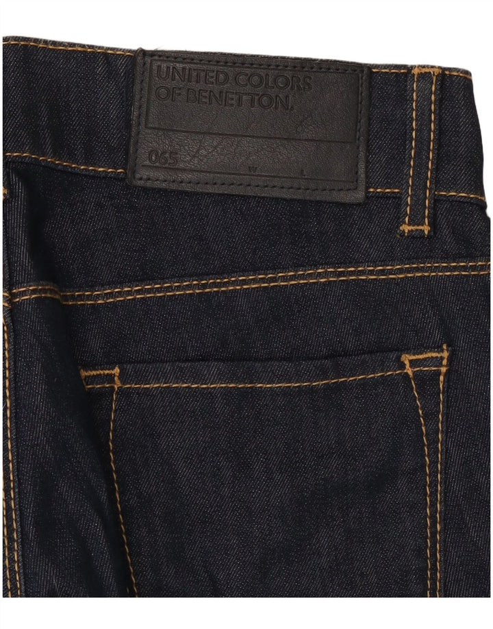 Damskie jeansy rozkloszowane Benetton W28 L31 granatowe