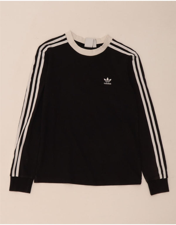 Top damski Adidas z długim rękawem UK 8, mały, czarny, bawełniany