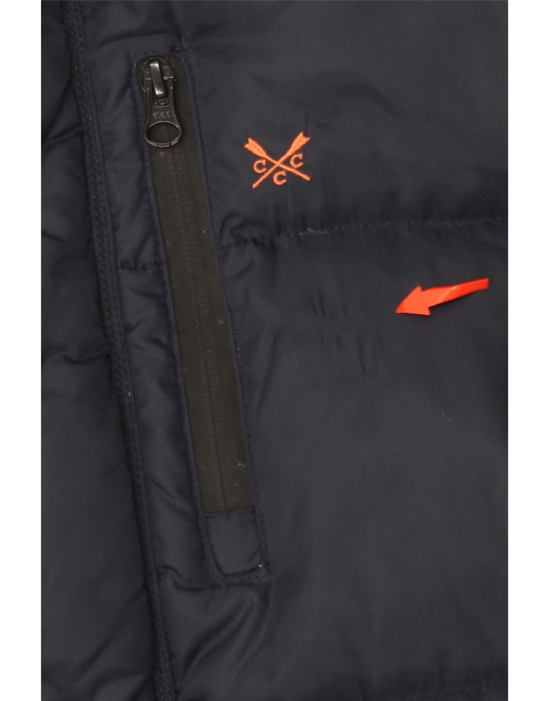 ODZIEŻ CREW Męska wyściełana kamizelka UK 42 XL Granatowy nylon