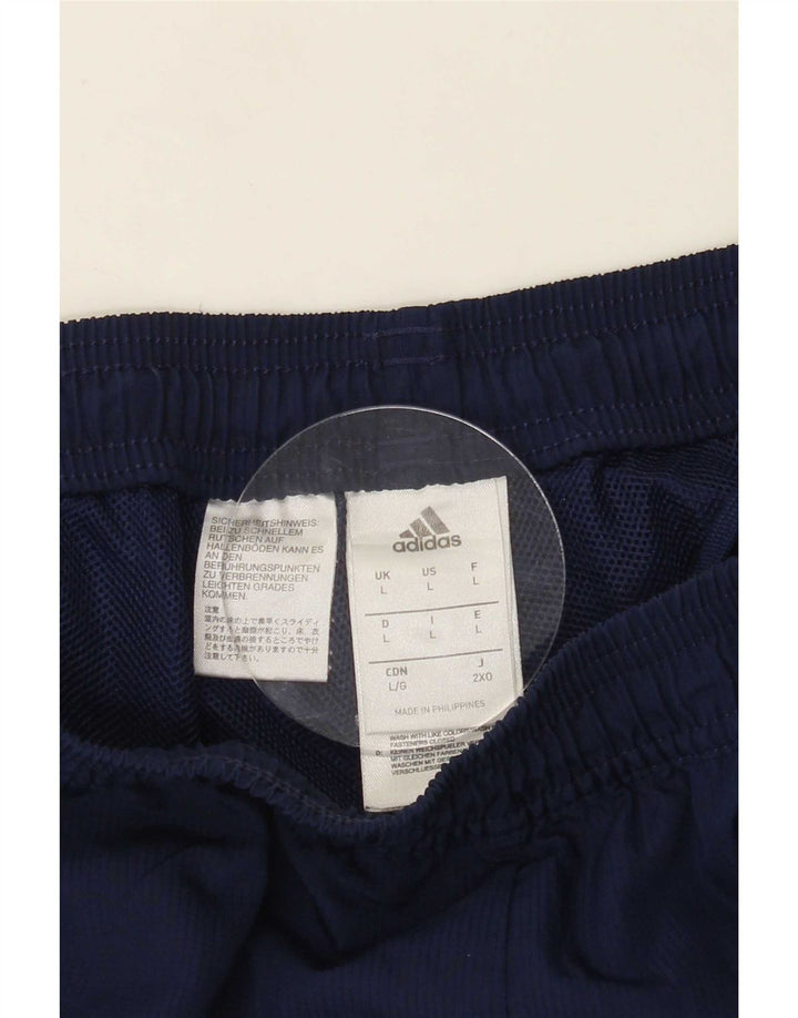 Męskie spodnie dresowe Adidas, duże, granatowe, poliestrowe
