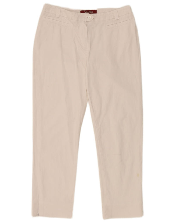 Damskie krótkie spodnie Max Mara UK 10 Small W28 L23 Biała bawełna