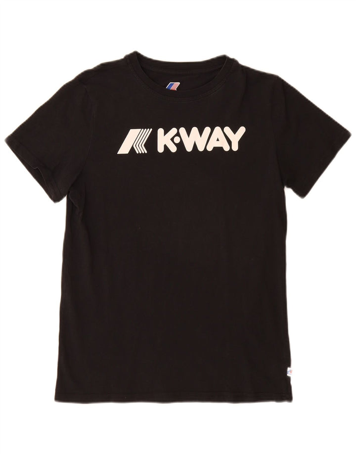 Męska koszulka z grafiką K-Way, mała czarna