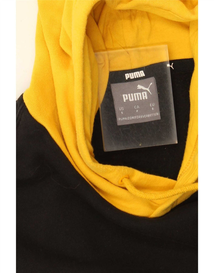 Męski sweter z kapturem Puma z grafiką, mały, żółty, z blokami kolorów