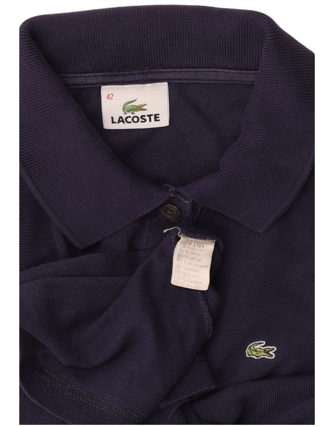 Damska koszulka polo Lacoste, rozmiar 42, duża, granatowa, bawełniana