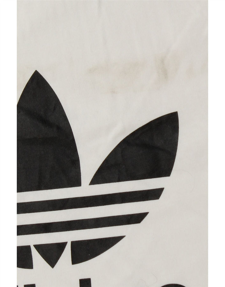 Męska koszulka z grafiką Adidas, mała, biała, bawełniana