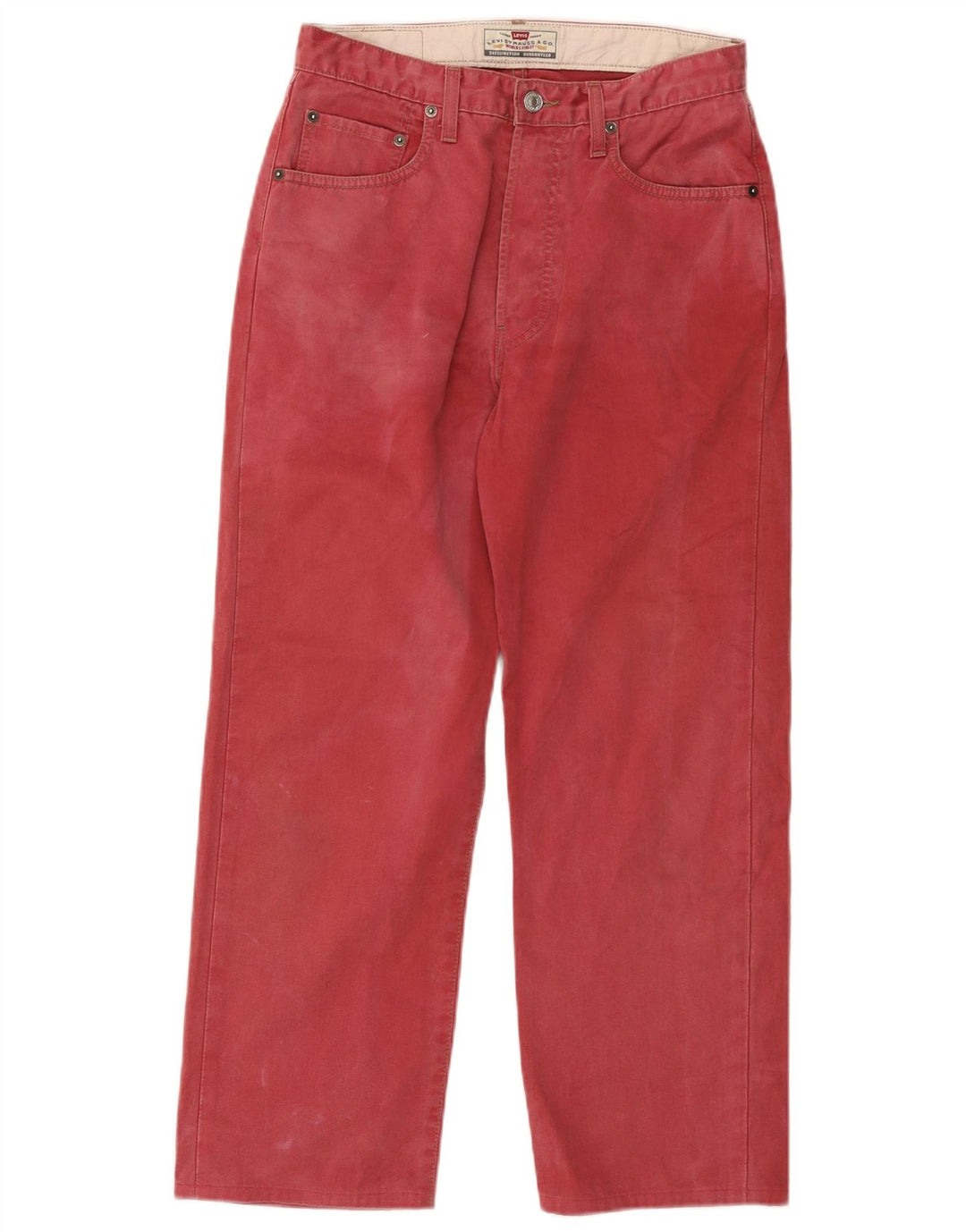 Męskie jeansy Levi's 401 Straight W31 L26 Czerwone bawełniane
