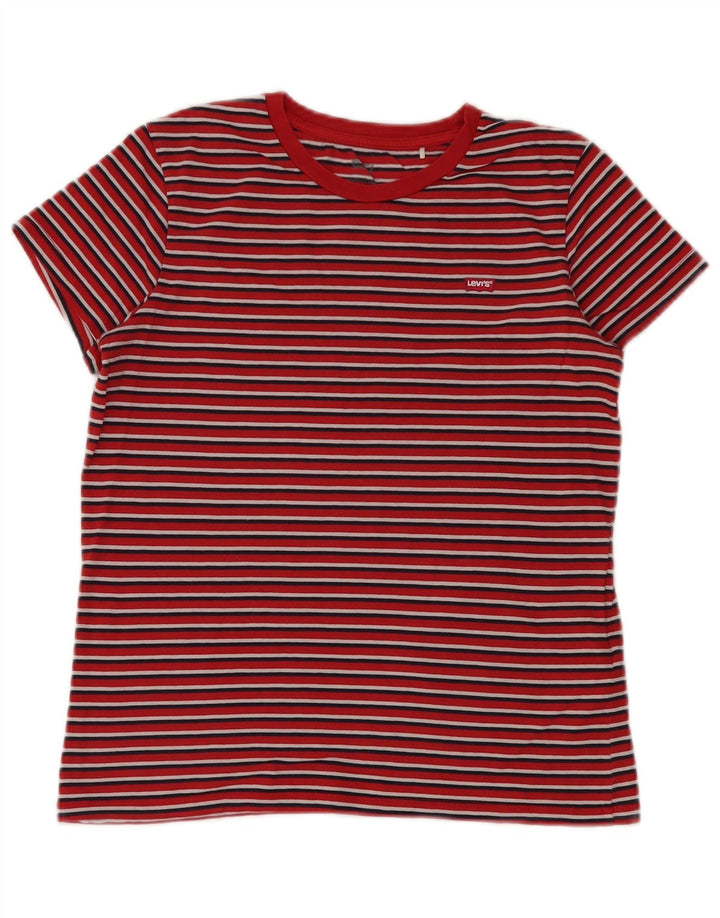 Męski T-shirt LEVI'S Top, mały, bawełniany w czerwone paski