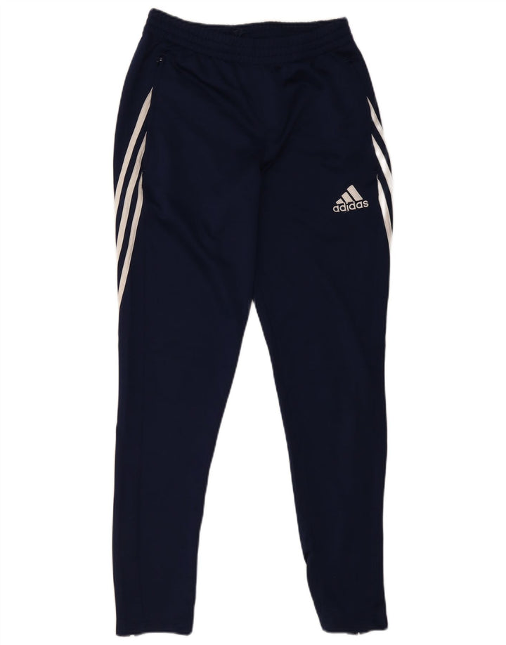 Męskie spodnie dresowe Adidas Climalite, małe, granatowe, z poliestru