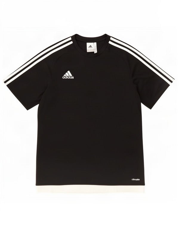 Adidas Męska koszulka Climalite Top, duża, czarna, poliestrowa z blokami kolorów