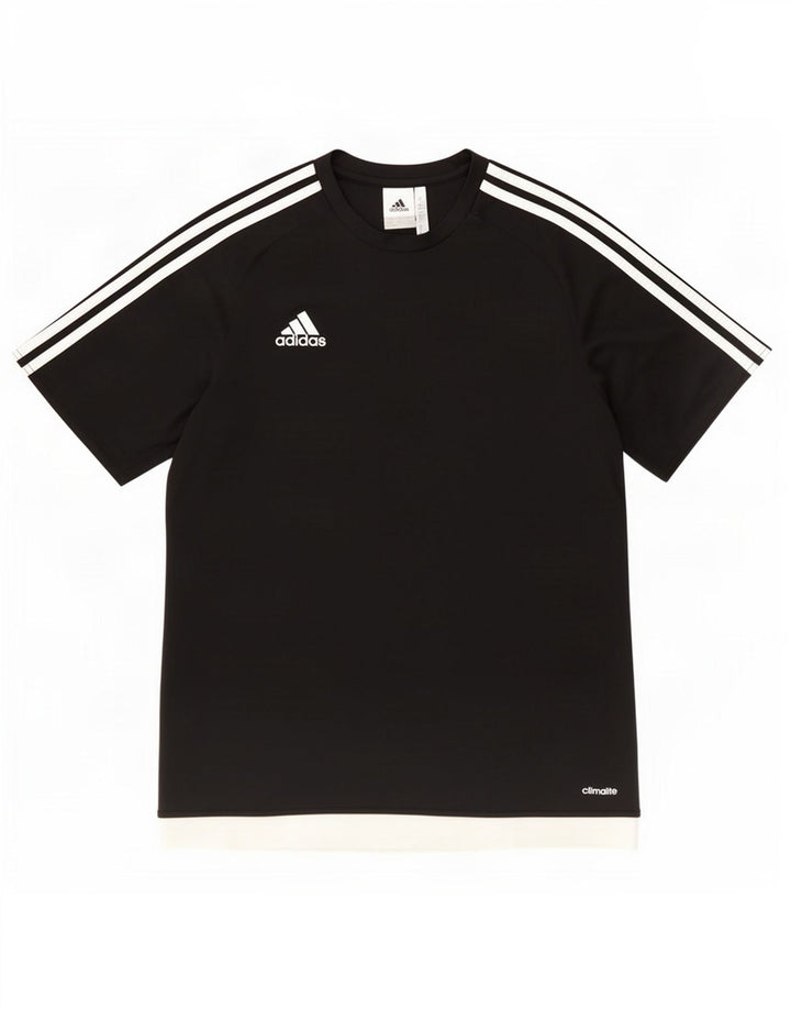 Adidas Męska koszulka Climalite Top, duża, czarna, poliestrowa z blokami kolorów