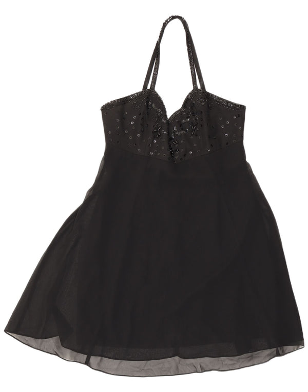 Damska sukienka mini Halter Charlotte Halton UK 12, średni czarny poliester