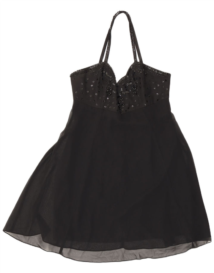 Damska sukienka mini Halter Charlotte Halton UK 12, średni czarny poliester