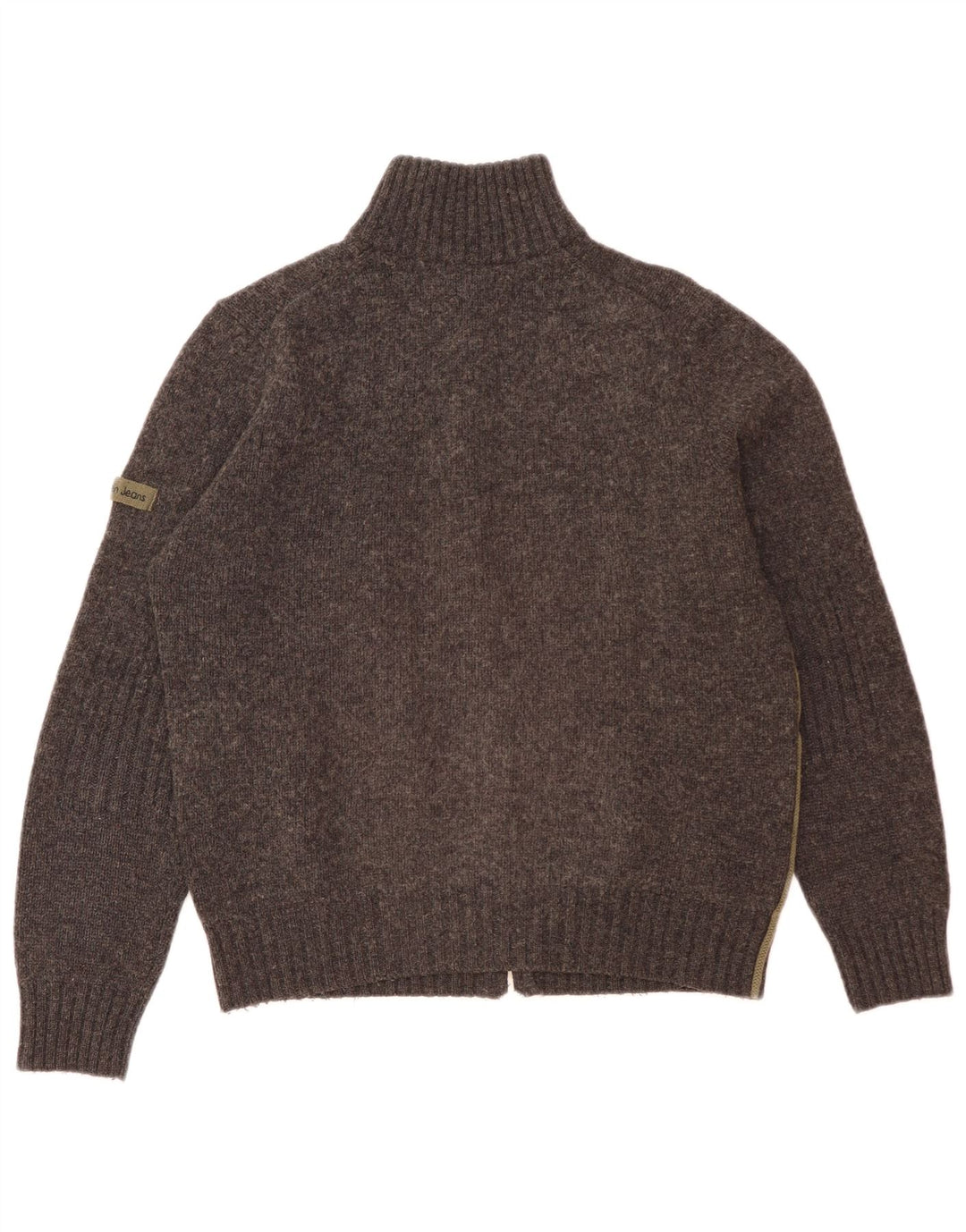 Damski sweter rozpinany Calvin Klein UK 16, duży, szary, wełniany
