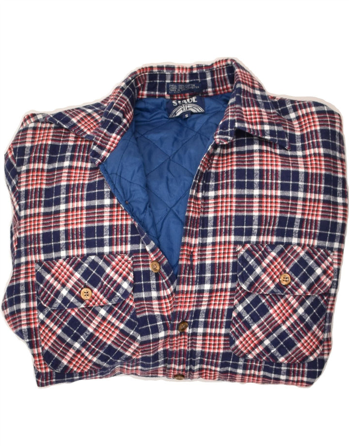 VINTAGE Mens Lumberjack Flannel Shirt Small Blue Check Cotton Vintage Vintage and Second-Hand Vintage from Messina Hembry 
