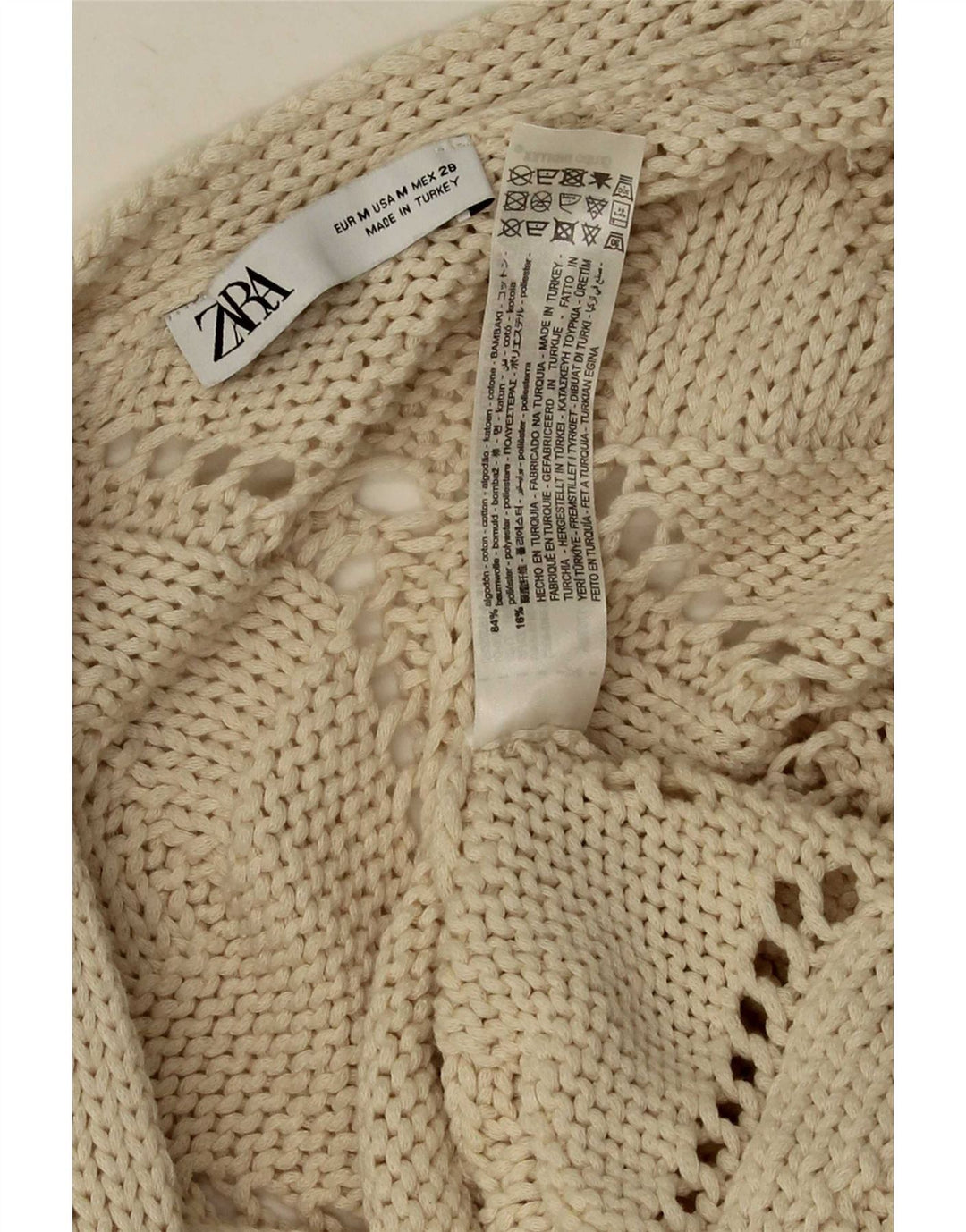 Sweter damski Zara UK 14, średni beż, bawełna