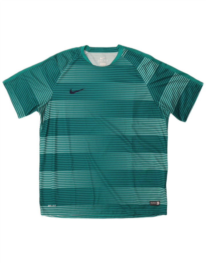 Męski T-shirt Nike Dri Fit Top 2XL, poliester w zielone paski