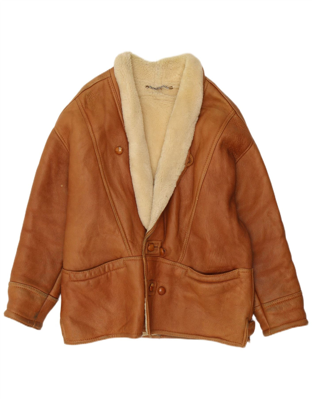 Vintage męska kurtka Shearling UK 40 Large Brown Shearling