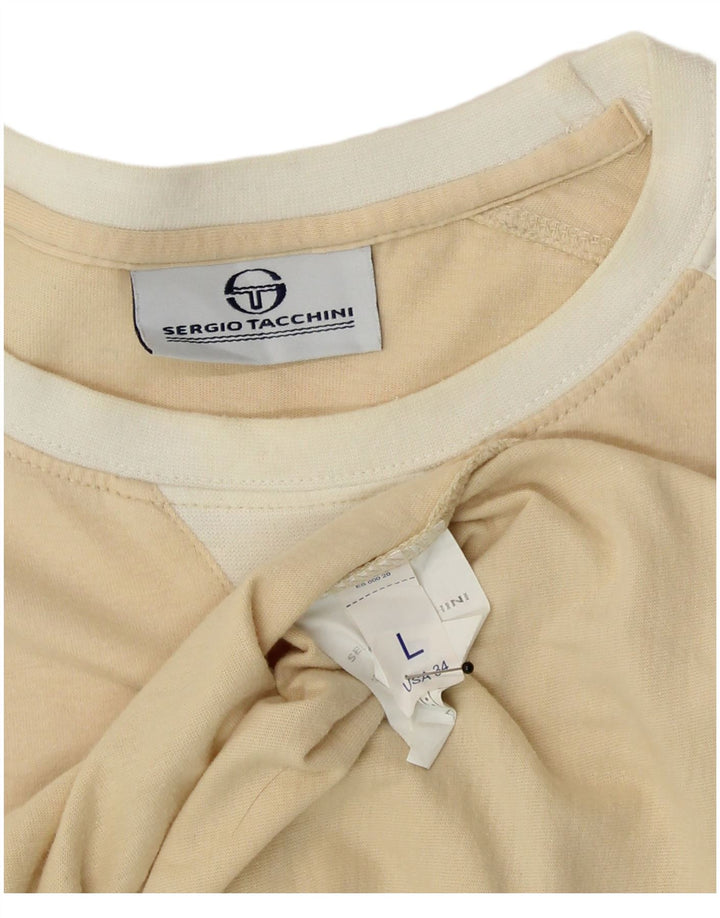 T-shirt męski Sergio Tacchini, duży, beżowy, bawełniany