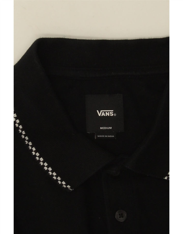 Męska koszulka polo z długim rękawem VANS, średnia czarna, geometryczna