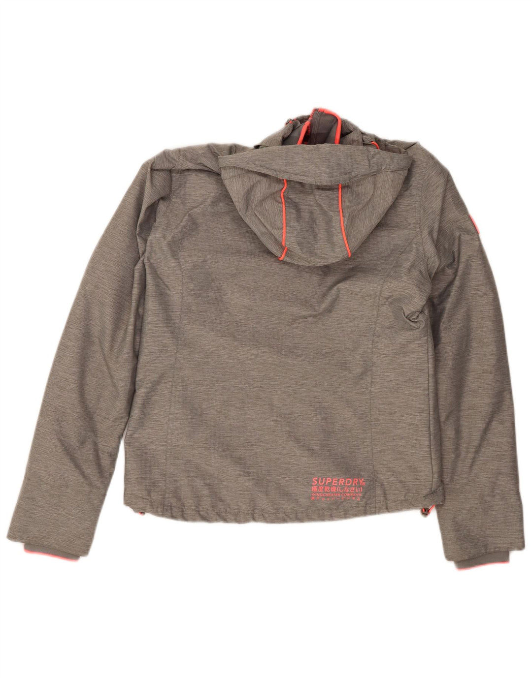 SUPERDRY Womens Hooded Windbreaker Jacket US 8 Medium Grey Nylon
