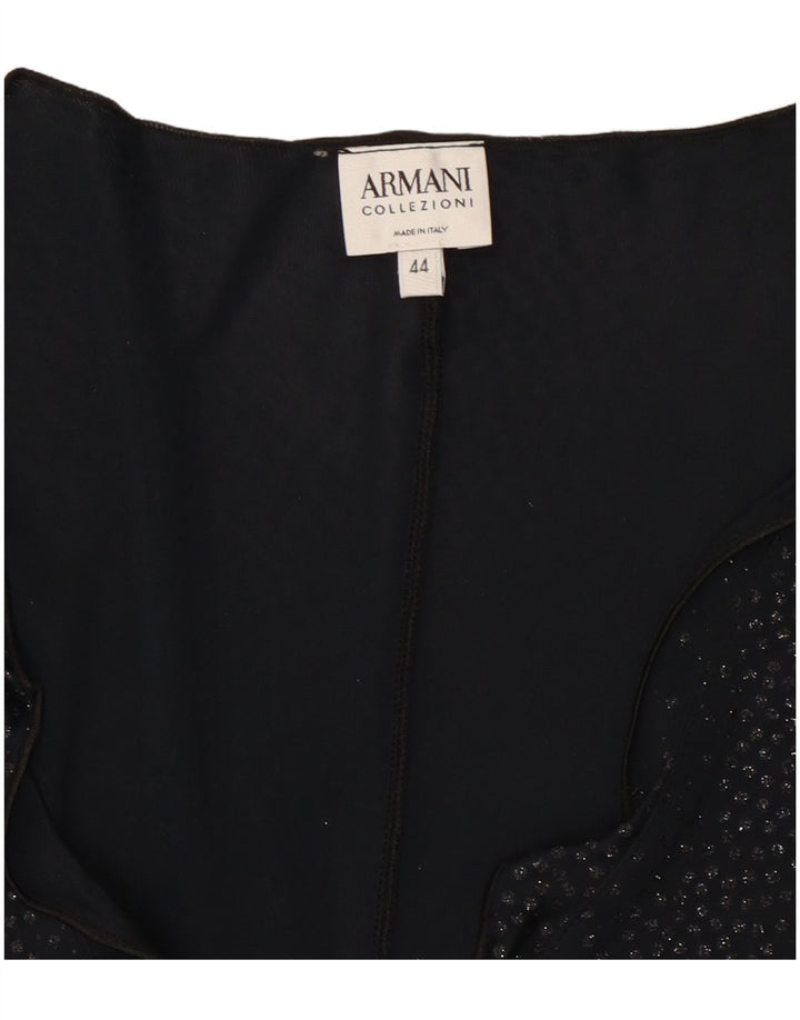 Damska bluzka z długim rękawem Armani IT 44 Medium Black Spotted
