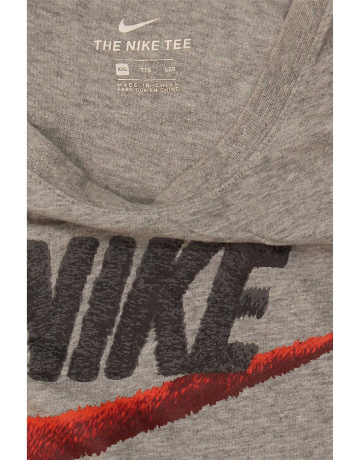 Męski T-shirt Nike Graphic Top 2XL Szary nakrapiany