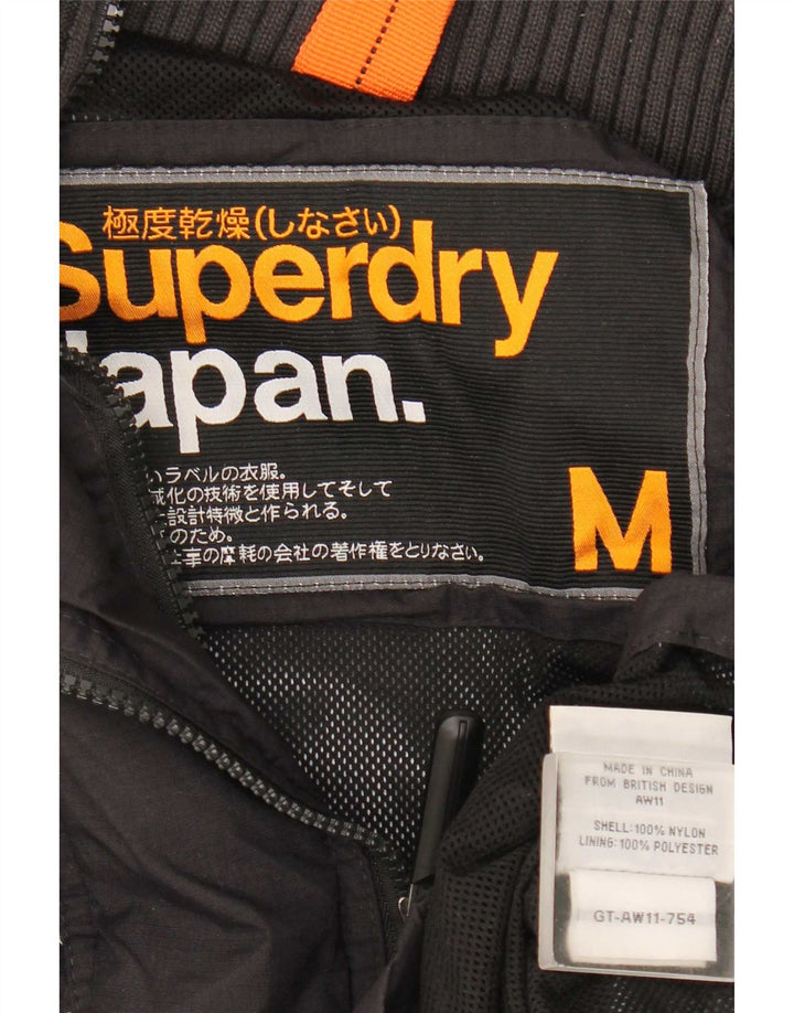 Damska kurtka przeciwdeszczowa Superdry Graphic UK 14, średni czarny nylon