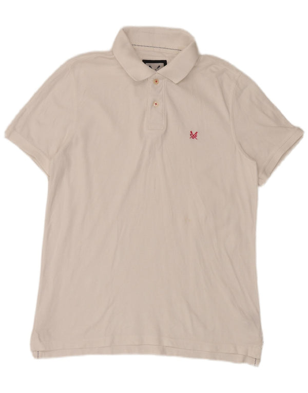 Crew Clothing Męska koszulka polo Średnia biała bawełna