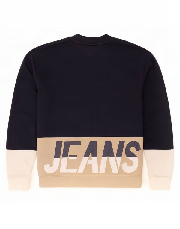 Męska bluza z grafiką Tommy Hilfiger, mała, granatowa, z blokami kolorów