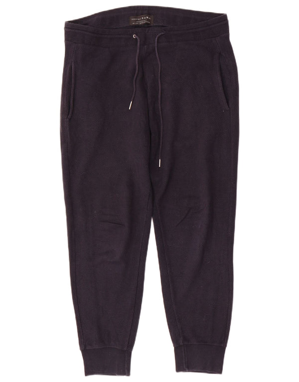 Męskie spodnie dresowe Zara Joggers, duże, granatowe, bawełniane
