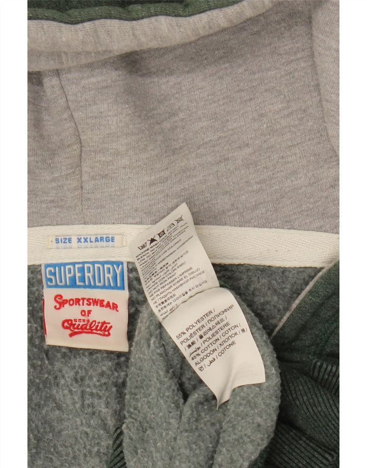 SUPERDRY Męski sweter z kapturem i zamkiem błyskawicznym, 2XL, poliester khaki