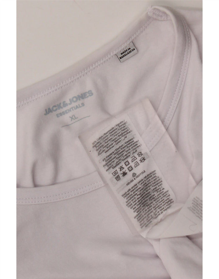 Męski top Jack & Jones z długim rękawem XL, biała bawełna