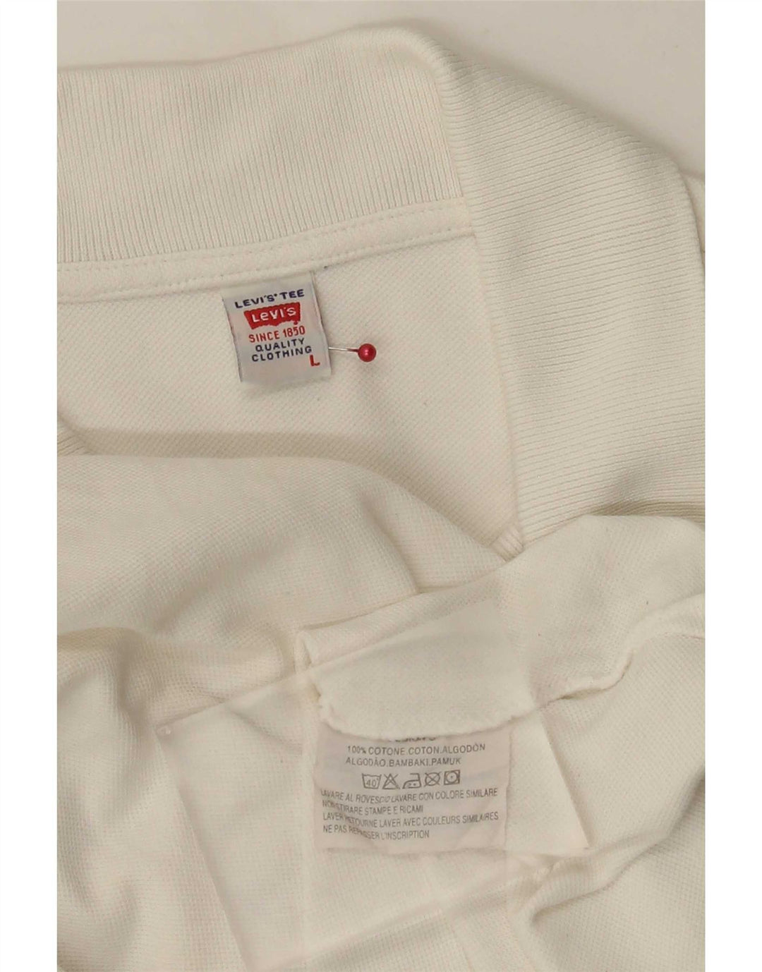 Męska koszulka polo Levi's, duża, biała, bawełniana