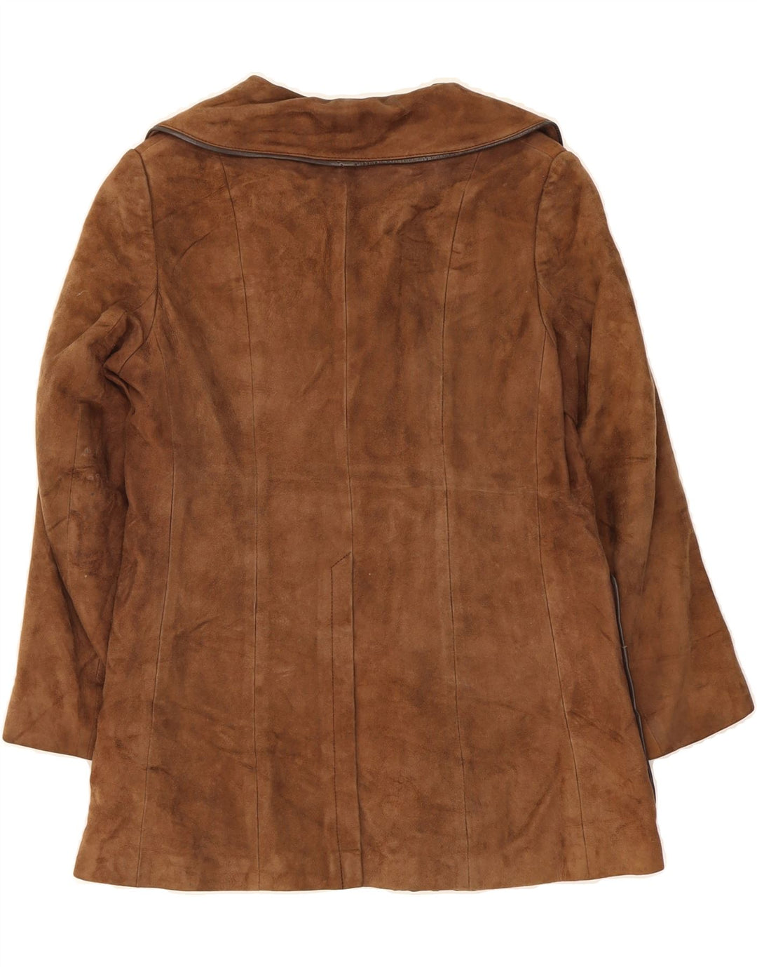 Dwurzędowa zamszowa kurtka damska VINTAGE UK 10 Small Brown