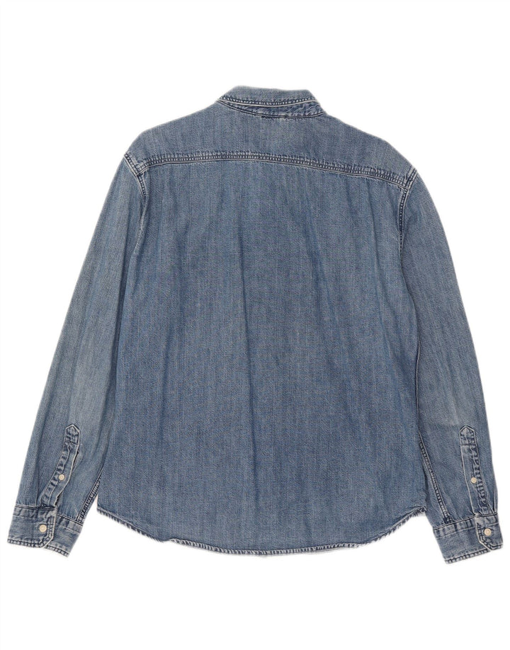 Męska koszula dżinsowa Levi's Slim UK 40, duża niebieska bawełna