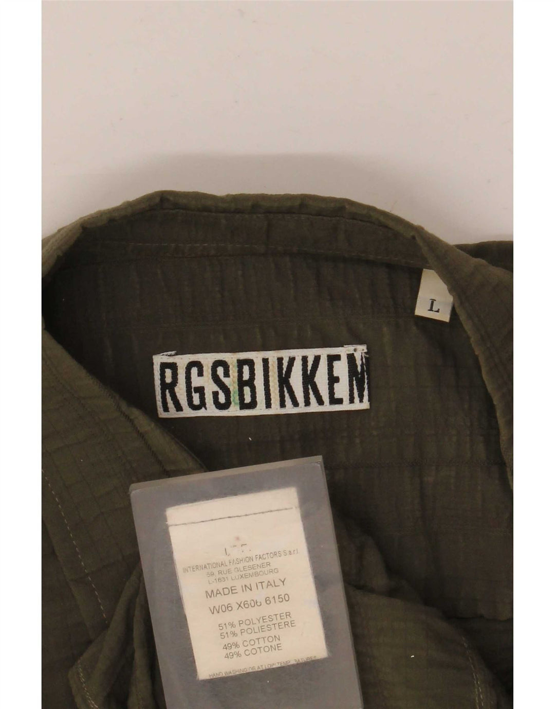 Koszula męska Bikkembergs, duża, z poliestru w kolorze khaki