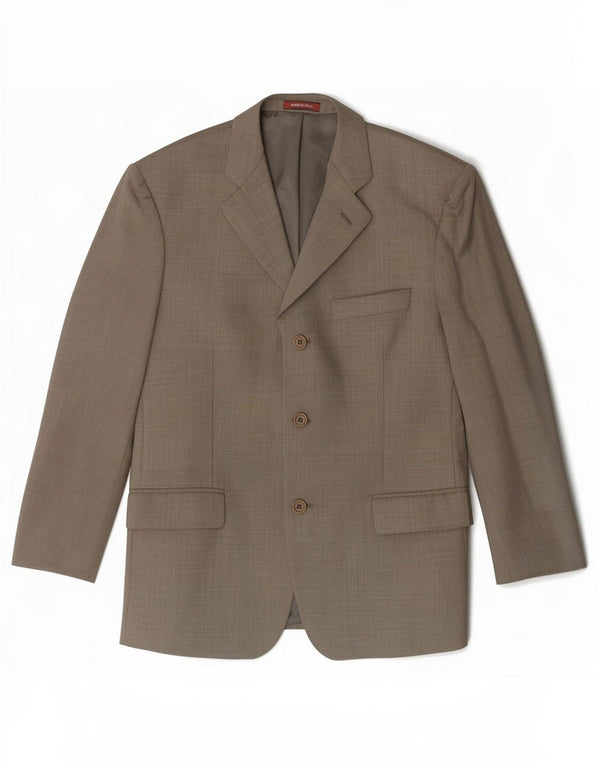 Marks & Spencer Męska marynarka zapinana na 3 guziki UK 40 Medium Khaki, nowa wełna
