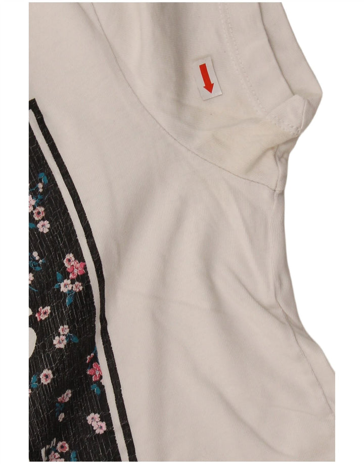 Damska koszulka VANS Crop Graphic Top UK 6 XS, biała bawełna