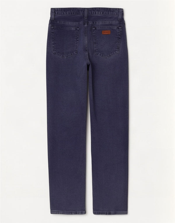 Męskie spodnie sztruksowe Wrangler Texas Straight W32 L32 Granatowa bawełna