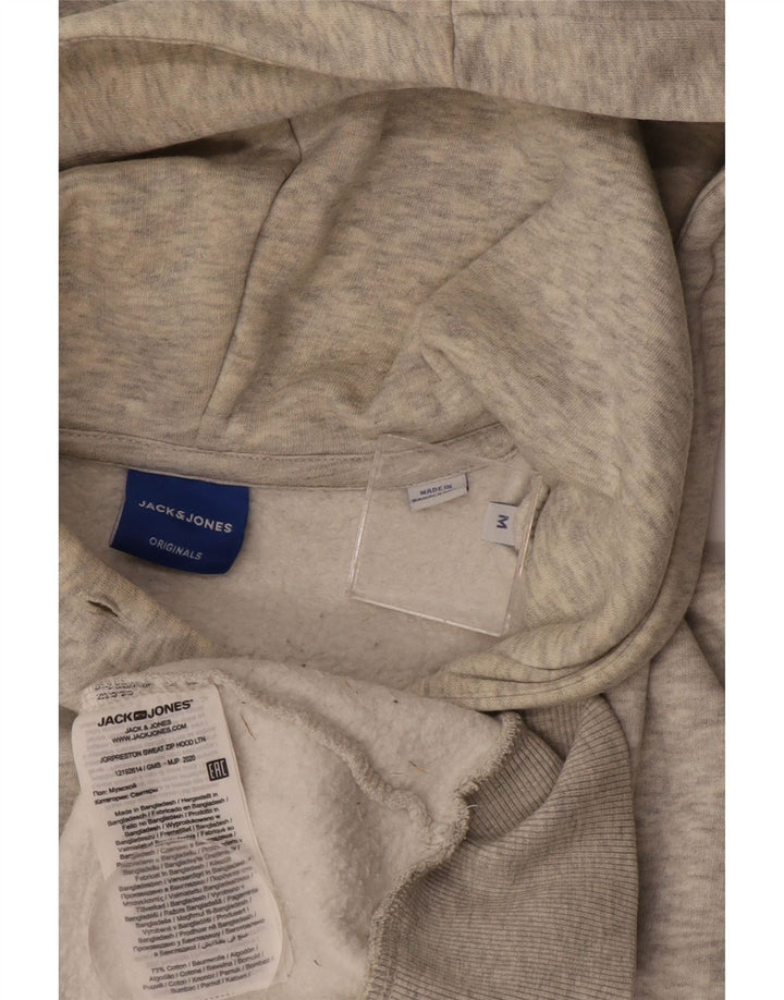 Męski sweter z kapturem i zamkiem JACK & JONES Średnioszary, bawełniany w plamki